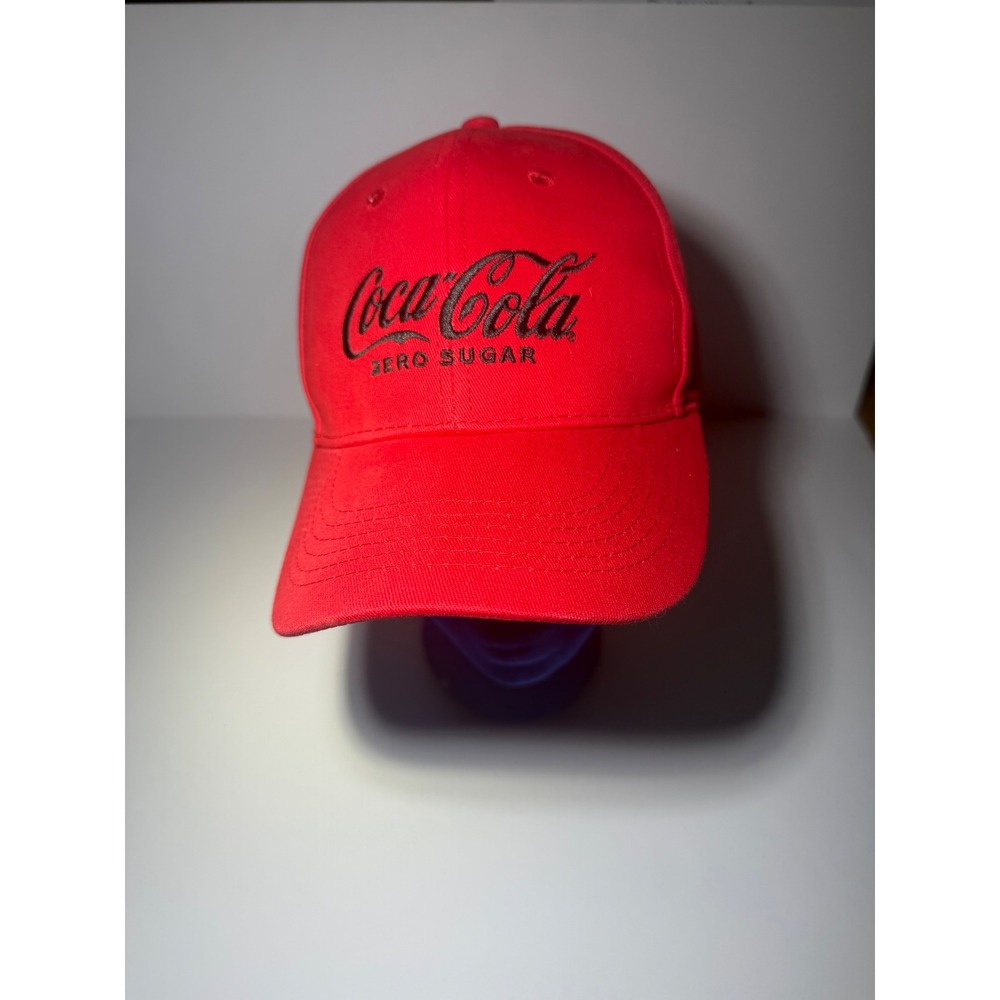 Coca-Cola Zero Sugar Baseball Cap Red Embroidered Adjustable Hat Mens Womens